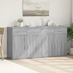 Berkfield Home Sideboards 2 pcs Grey Sonoma 79x38x80 cm Engineered Wood - Size: 79 x 38 x 80 cm - thumbnail 3