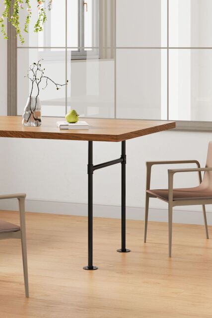 Living and Home 71cm/27.95 inch 2Pcs Black H-shaped Metal Table Legs Furniture Replacement Legs for Dining Table, Desks and Workbenches - image 1