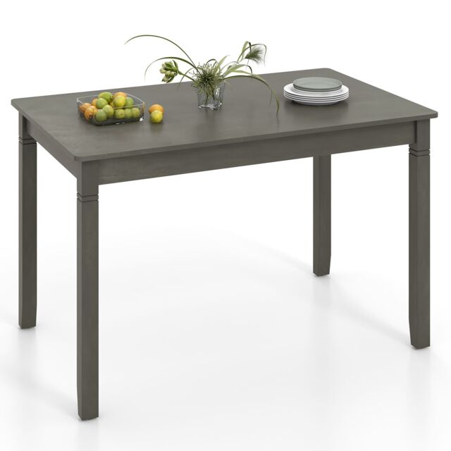 Gymax Wooden Dining Table for 4 People 122cm Rectangular Kitchen Table in Grey - image 1