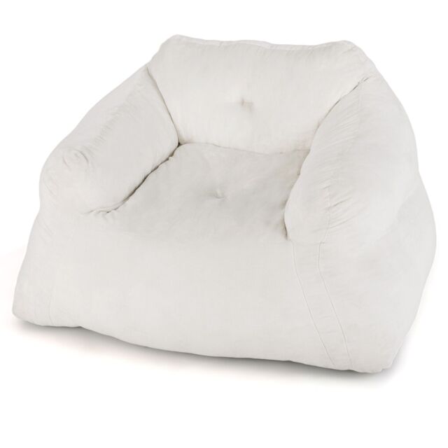 Costway Large Adult Velvet Lazy Floor Sofa Chair Bean Bag Chair 129 x1 11 x 69cm in Beige - Size: 11 x 69 cm - image 1