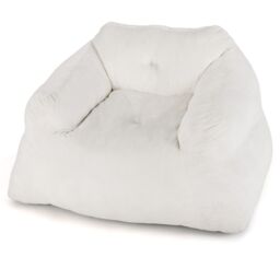 Costway Large Adult Velvet Lazy Floor Sofa Chair Bean Bag Chair 129 x1 11 x 69cm in Beige - Size: 11 x 69 cm - thumbnail 1