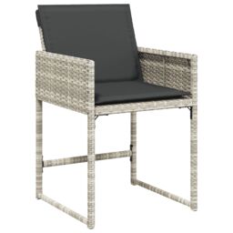 Berkfield Home 5 Piece Garden Dining Set with Cushions Light Grey Poly Rattan - thumbnail 5