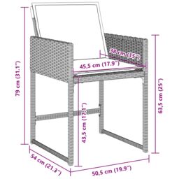 Berkfield Home 5 Piece Garden Dining Set with Cushions Light Grey Poly Rattan - thumbnail 9