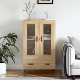 Berkfield Home Highboard Sonoma Oak 69.5x31x115 cm Engineered Wood in Brown - thumbnail 1