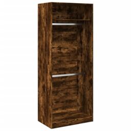 Berkfield Home Wardrobe Smoked Oak 80x50x200 cm Engineered Wood in Brown - Size: 80 x 50 x 200 cm - thumbnail 2