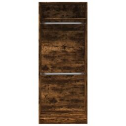 Berkfield Home Wardrobe Smoked Oak 80x50x200 cm Engineered Wood in Brown - Size: 80 x 50 x 200 cm - thumbnail 4