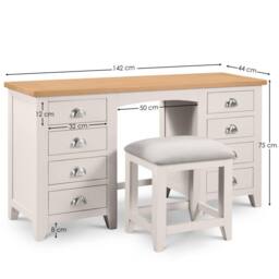 Cheshire Premium Westbury Twin Pedestal Dressing Table in Mid Grey - thumbnail 4