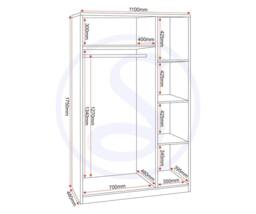 Seconique Dakotia 3 Door Wardrobe Bedroom Set in Light Grey - thumbnail 9