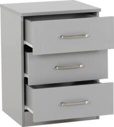 Seconique Dakotia 3 Door Wardrobe Bedroom Set in Light Grey - thumbnail 7