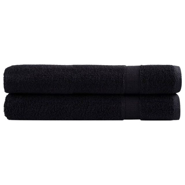 Berkfield Home Premium Towels SOLUND 2 pcs Black 100x200 cm 600 gsm - image 1