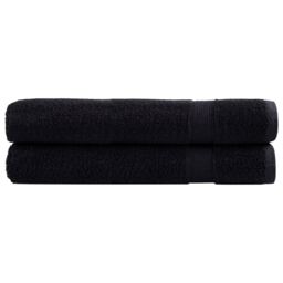 Berkfield Home Premium Towels SOLUND 2 pcs Black 100x200 cm 600 gsm - thumbnail 1