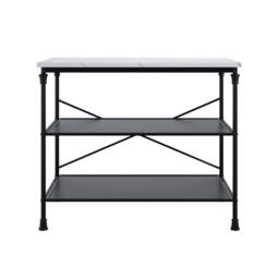 Wyld Haus Lola Marble Effect Console Table 2 Shelves in Black - thumbnail 2