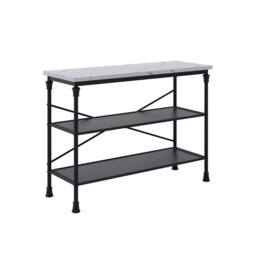 Wyld Haus Lola Marble Effect Console Table 2 Shelves in Black - thumbnail 3