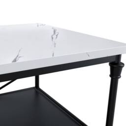 Wyld Haus Lola Marble Effect Console Table 2 Shelves in Black - thumbnail 7