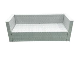 Fimous Rattan Garden Outdoor Furniture Set 10 Seater Rattan Garden Sofa Set with Big Footstool Side Table Light Grey Mixed - thumbnail 4