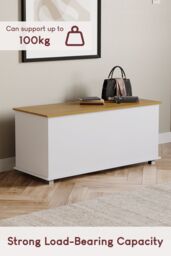 Home Discount Vida Designs Arlington Storage Ottoman Contemporary Bedroom Furniture in White - thumbnail 7