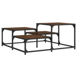 Berkfield Home Coffee Table Brown Oak 87.5x87.5x40 cm Engineered Wood - thumbnail 2