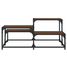 Berkfield Home Coffee Table Brown Oak 87.5x87.5x40 cm Engineered Wood - thumbnail 5