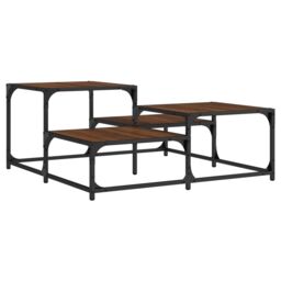 Berkfield Home Coffee Table Brown Oak 87.5x87.5x40 cm Engineered Wood - thumbnail 6