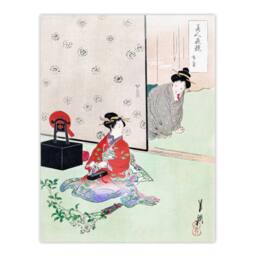 "Artery8 Wrapping A Gift Beauties & Flowers Series Wall Art Print Gekko in Green - Size: W18"" x H24""" - thumbnail 1