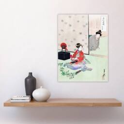 "Artery8 Wrapping A Gift Beauties & Flowers Series Wall Art Print Gekko in Green - Size: W18"" x H24""" - thumbnail 4