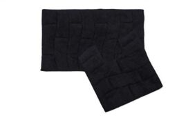 New Edge Blinds Ripple Collection Pure Cotton Jacquard 2pc Bath Set in Black - Size: 50 cm x 80 cm - thumbnail 2