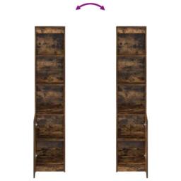 Berkfield Home Highboard Smoked Oak 37.5x35x180 cm Engineered Wood in Brown - thumbnail 8