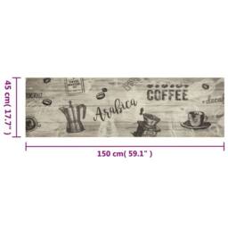 Berkfield Home Kitchen Rug Washable Coffee Grey 45x150 cm Velvet - thumbnail 5