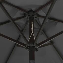 Berkfield Home Parasol with LED Lights Anthracite 200x211 cm Aluminium in Dark Grey - thumbnail 5