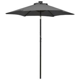 Berkfield Home Parasol with LED Lights Anthracite 200x211 cm Aluminium in Dark Grey - thumbnail 2