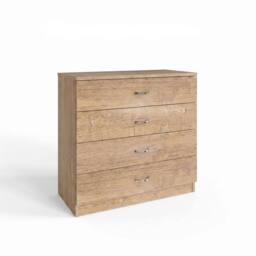 NESTLUNE 4 Drawer Chest Of Drawers Oak in Natural - Size: 100 cm x 15 cm - thumbnail 1