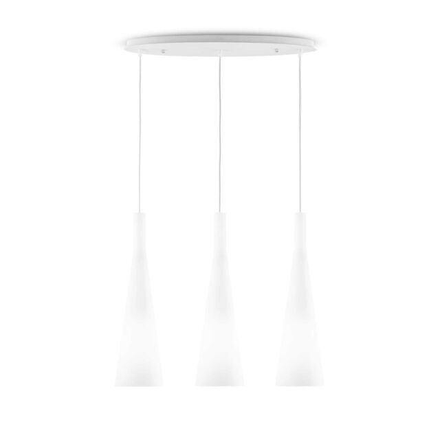 Netlighting Milk 3 Light Hanging Ceiling Pendant Light White E27 - image 1