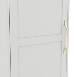 Lemon Pavilion Furniture Austen 1 Door Wardrobe - L58 x W50 x H220 cm - White/Gold in White - Size: 1 Pack - thumbnail 5