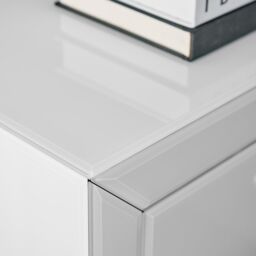 FurnitureboxUK Lexi Large Wooden Bedside Table with 3 Drawers & a Modern Mirrored Finish in White - thumbnail 3