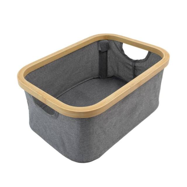 EONLION Foldable Bamboo Storage Basket in Grey - Size: 500mm - image 1