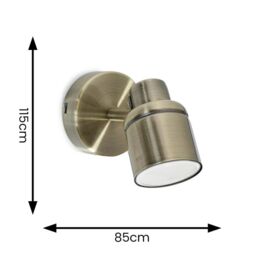 ValueLights Benton Single Adjustable Plug In Spotlight Wall Light in Gold - thumbnail 4