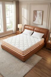 Living and Home Warm Orange Mattress for a Cozy Sleep Experience in White - Size: Single - thumbnail 3