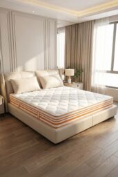 Living and Home Warm Orange Mattress for a Cozy Sleep Experience in White - Size: Single - thumbnail 7