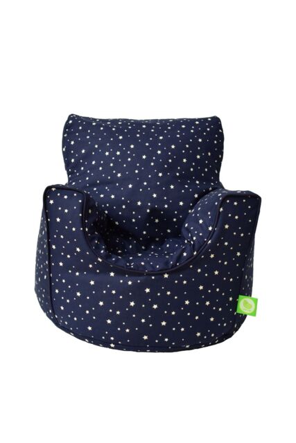 Bean Lazy Cotton Navy Stars Bean Bag Arm Chair Toddler Size in Dark Blue - Size: Small - image 1
