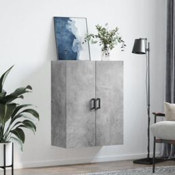 Berkfield Home Wall Mounted Cabinet Concrete Grey 69.5x34x90 cm - thumbnail 3