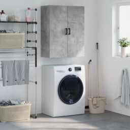 Berkfield Home Wall Mounted Cabinet Concrete Grey 69.5x34x90 cm - thumbnail 1