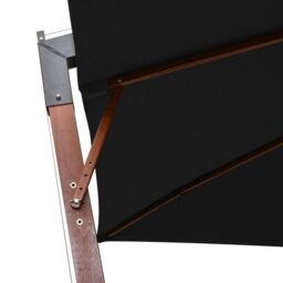 Berkfield Home Hanging Parasol with Pole Black 3x3 m Solid Fir Wood - thumbnail 5