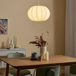 Wyld and Coco Pendant Lamp White Pleated Cotton Shade - thumbnail 1