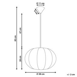 Wyld and Coco Pendant Lamp White Pleated Cotton Shade - thumbnail 3