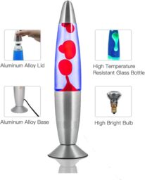 Almineez Magic 16 Inch Lamp Aluminium Soothing Colour Motion Novelty Retro Fun Gadget Gift Red Wax Blue Liquid - Size: 16 inches - thumbnail 2