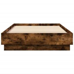 Berkfield Home Bed Frame without Mattress Smoked Oak 100x200 cm Engineered Wood in Brown - thumbnail 4