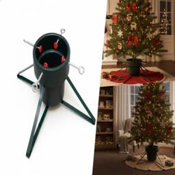 Pegdev Christmas Tree Stand with 4 Legs 4 Screw Clamps Water Tank Up to 2.4m in Green - thumbnail 4
