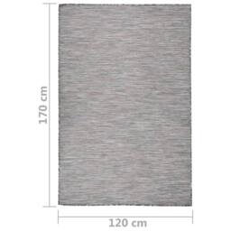 Berkfield Home Outdoor Flatweave Rug 120x170 cm Brown & Blue - Size: 100 cm diameter - thumbnail 6