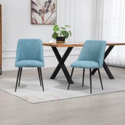 Artemis Home Set of 2 Morandi Fabric Dining Chairs - Set of 2 in Teal