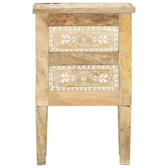 Berkfield Home Hand Painted bedside Cabinet 40x30x60 cm Solid Mango Wood in Brown - Size: 40 x 30 x 60 cm - image 1